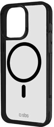 SBS Mag Frame Case - MagSafe-Hülle für iPhone 16 Pro - Flexible und langlebig, stoßfest und Kratzfest, Kameraschutz, TPU-Material, schlankes Design, transparent und schwarz