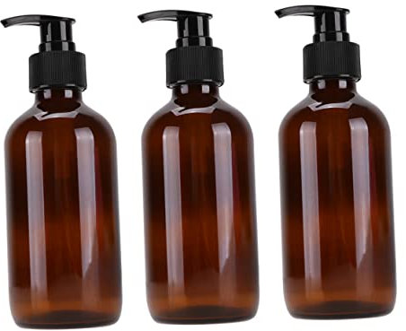 LALADEFIEE Glas Sub Flasche 250 Ml Braun Glas Pp Leicht Reisekosmetikflasche Leere Aufbewahrungsflasche Kosmetischer Emulsionshalter Für Unterwegs Und Zuhause Mit Breiter Öffnung