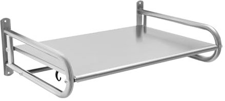Estabeter Edelstahl Mikrowelle Backofen Rack, Küche Mikrowellenhalterung mit 6 Haken, Wand Mikrowelle Halterung Mikrowellen Regal Hängend Wand Maximale Belastbarkeit 30 kg