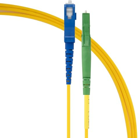 SeKi Cavo in fibra ottica da 7,5 metri, Simplex SC/UPC a connettore LC/APC 8°, cavo patch OS2 9/125μm, cavo a fibra ottica, LSZH, giallo, modalità singola
