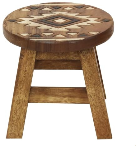 Oriental Galerie Blumenhocker Beistelltisch Rundhocker Hocker aus Holz Holzhocker leicht & stabil 25 cm