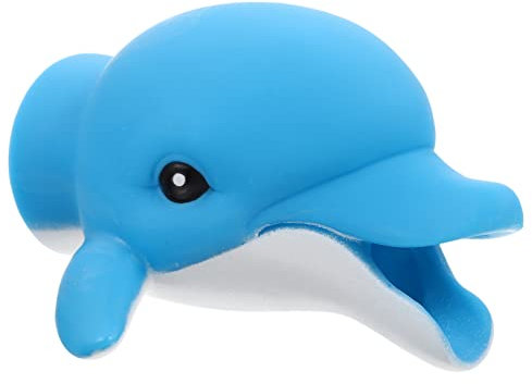 VANZACK Wasserhahnverlängerung Kinder Handwasch Extender Cartoon Delfin Silikon Spritzschutz Einfache Montage Wasserflussregulierend Für Bad Küche