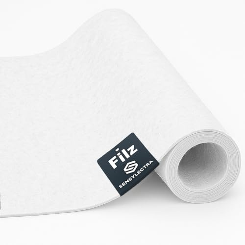 Filzstoff Filzrolle,Filz Meterware,Taschenfilz Dekofilz Filzmatte,2mm Filzmatten,Bastelfilz für DIY Aufbewahrungstasche Filzunterlage Patchwork (Weiß,300 * 30cm)