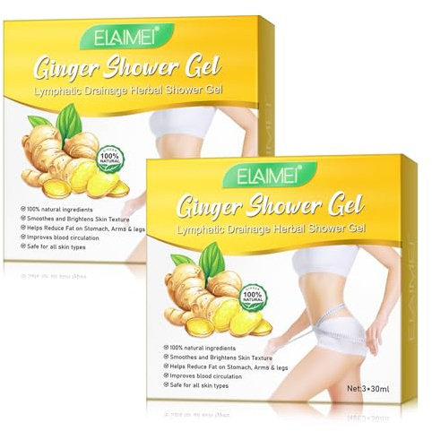 P-Beauty - Ingwer Duschgel 2er Set - Lymphdrainage Pflege mit wärmendem Effekt - pflanzliches Duschgel mit Ingwer, Ginseng, Rosmarin & Artemisia - zur täglichen Körperpflege geeignet (2x 3x30ml)