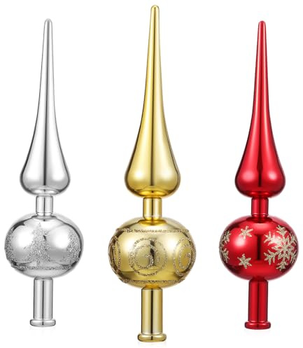 DECOMELODY 3 STK. weihnachtsbaumspitze Stern Ornament Weihnachtsbaumdekorationen Innenfeiertagdekoration Zubehör Sterne Gold Finials Baumtopper Dekorationen weihnachtsbaumspitze dekor Plastik