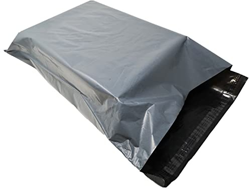 50 Pcs Grey Parcel Bags – Tamper-Proof Self-Seal Mailing & Postage Bag for Shipping, Packaging & Delivery - Size 10x14 Inches