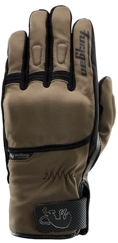 Furygan Jet All Seasons D3O Evo - Gants Moto et Scooter Homme Mi-Saison Homologués CE - Paume 100% Cuir - Textile Étanche & Respirant - Tactile