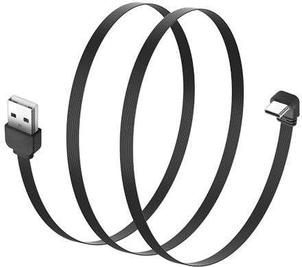 JSADZKJ Câble plat USB-C vers USB-A à angle droit,câble USB-C PD 65 W pour une recharge rapide,port plat de type C vers A à 90 degrés,pour téléphones 15/16,Galaxy S21,batteries externe-0,5 m
