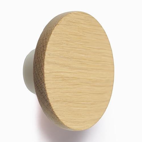 bomidé Garderobenhaken/Wandhaken Basic - rund 65 mm, aus Holz (Eiche Natur)