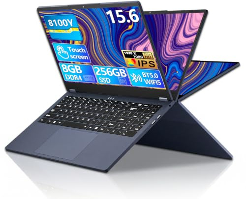 Txxren 2 in 1 Laptop 15.6 inch, Notebook PC Core M3-8100Y(up to 3.40 GHz), 8GB RAM 256GB SSD FHD 1920 * 1080 Lapops, Laptop Computer with Type-C, USB 3.0, Mini HDMI, BT5.0, Numeric Keypad, Office 365