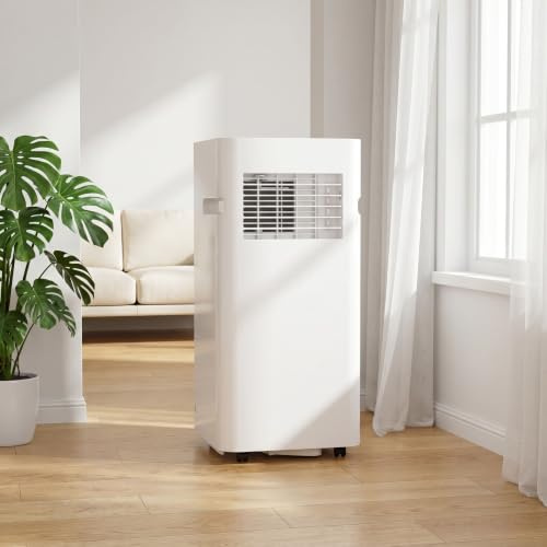 Condizionatore d'aria portatile 12000 BTU, raffreddamento efficiente e deumidificatore, funzionamento silenzioso, display digitale, timer 24 ore, copre fino a 300 mq. ft.