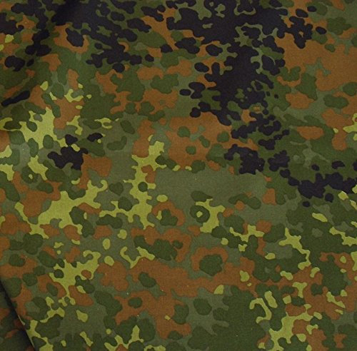 TOLKO Camouflage Stoff im Bundeswehr Armee Flecktarn | Robust Farbecht UV-beständig | Uniform Stoffe zum Nähen Meterware aus Baumwolle | mittelschwer 160cm breit (Original)