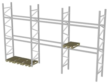 Ackrutat Hochregal Dexion P90 B 8,5 m H 2,5 m Schwerlastregal Palettenregal Regal 3000 kg