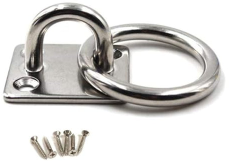 M10 Augplatte 304 Edelstahl Haken Wandmontage Haken Mit Ring Packung mit 1 (Schrauben enthalten)