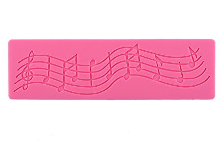 Sugar Edible Cake Silicone Fondant Impression lace mat Cake Decorating Mold Gum Paste Cupcake Topper Tool Icing Candy Imprint Baking Moulds sugarcraft Music Note Musical Ensemble