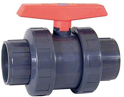 Suinga PVC Kugelhahn mit Gewinde 20mm | Kugelhahn 1/2'' | Gewindeverbindung für Wasserleitungen, grau