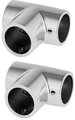 Almencla 2X 316 Edelstahl Boot Yacht Reling Handlauf Befestigung 90 Grad T-Stück Innendurchmesser: 25mm