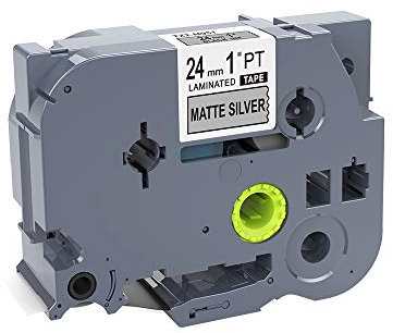 IDIK Schriftband TZ-M951 Tze-M951 f¡§?r Brother P-Touch kompatibel, 24 mm, 8 m, Schwarz auf mattem Silber