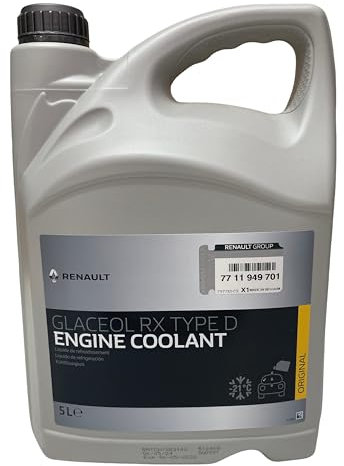 Renault Kühlmittel Glaceol RX Typ D Gelbes Kühlmittel Frostschutzmittel, 5 Liter