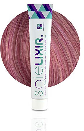 Soielixir Tinta Permanente per Capelli in crema SENZA Resorcina, Parafenilendiammina e Ammoniaca 93 Colori - 100 ml - (Solo Tubo Colore - Rosa Bubblegum)