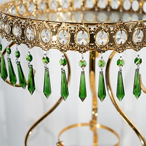 HDCRYSTALGIFTS 25 Stück 55 mm grüne Kristall-Eiszapfen Anhänger Kronleuchter Prismen Tropfen Lampe Kerzenhalter Vorhang DIY Teile