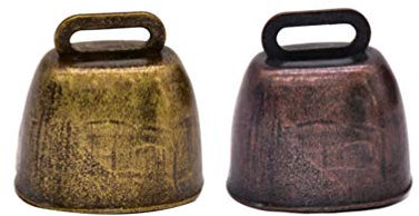 Milisten 2 STK Glöckchen Für Schafe Kuhglocke Hundeglocken Für Die Tür Kuh Aus Messing Vintage-Glocken Tier Metallglöckchen Weidende Kupferglocke Glockenzauber DIY Kamelglocke Super Laut