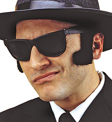 shoperama Koteletten Schwarz zum Ankleben Blues Man 50er Rock`n`Roll Rockabilly Gangster Backenbart Sideburns
