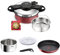 Tefal Ingenio All-In-One Batterie de cuisine 8 p, Faitout, Poêle antiadhésive, Casserole inox, Panier vapeur, Couvercles, Feutrines, 7 styles de cuisson, Sain, Empilable, Induction P4704200, Rouge
