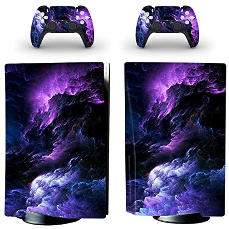DolDer PS5 Skin Sticker/Aufkleber Folie schützende Haut Schale für Sony PS5 Konsole und 2 Dualshock Controller-0811