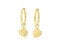 Nuoli® Ohrringe Monstera Blatt Gold (Durchmesser: 12mm) Creolen mit Blatt Anhänger Damen