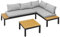 Gartenfreude Lounge Ambience, flexibel einsetzbar, Wasserabweisende Kissen, Gestell: dunkelgrau/Kissen: hellgrau/WPC: Teak