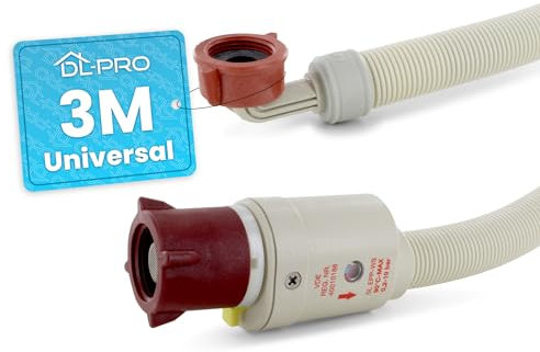 DL-pro Universal 3m Zulaufschlauch Aquastop Schlauch bis 90° C Aquastopschlauch Wasserschlauch Wasserzulaufschlauch gerade/Winkel für Waschmaschine Spülmaschine Geschirrspüler