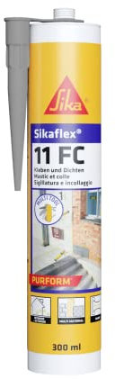 SIKA Sikaflex 11 Fc Purform, Adesivo Universale Elastico Sigillante, Per Giunti E Materiali Edili, Per Interni Ed Esterni, Grigio, 300 ml
