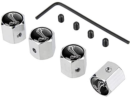 4 Stück Auto Aluminium Ventilkappen Staubschutz ventildeckel mit Dichtungsring, für Mustang Shelby Cobra GT350 Wasserdicht Auslaufschutz Gummidichtung Luftventilkappen Rad Reifen Dekoration Zubehör