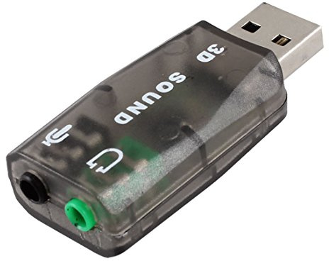 Ruilogod Jack 3,5 mm Kopfhörer-Mikrofon USB 2.0 3D-Soundkarte 5.1 CH-Adapter für PC Laptop