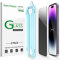 amFilm OneTouch for iPhone 14 Pro 6.1 2022 Privacy Screen Protector 2 Pack 9H Tempered Glass Anti Spy Private Edge to Edge Full Coverage with Easy Installation Kit