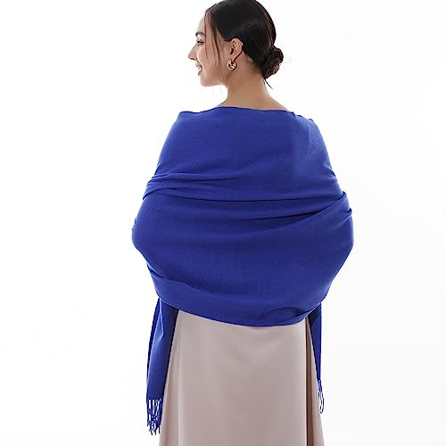 RIIQIICHY Women Scarf Blue Pashmina Shawls and Wraps for Wedding Ladies Winter Scarves