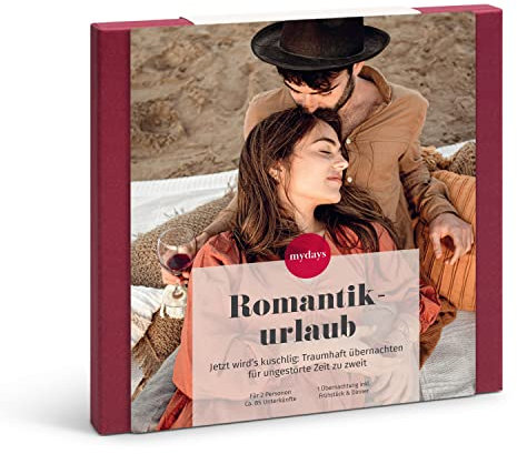 mydays Geschenkbox Romantikurlaub, ca. 85 traumhafte Standorte, Reise-Gutschein für 2 Personen