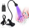 Lampada per Unghie a LED, 3W Mini Lampada per Gel Regolabile, Lampada per Unghie con Clip Adatto per manicure Accessori per Unghie