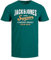 JACK & JONES Herren Rundhals T-Shirt JJELOGO - Regular Fit - S M L XL XXL, Größe:M, Farbe:Storm 12220500