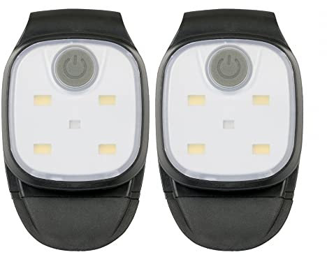 LED Clip Lampe,2 Stück Lauflicht Clip Licht, USB wiederaufladbar Handfrei LED Taschenlampe Clip für Männer Frauen Laufen Wandern Joggen Walking Camping