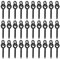 30PCS Bait Screw Fishing Carp Boilie Bait Screw with Round Link Loop Swivels Tackle Accessories 12MM