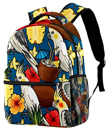 Laptop Rucksack Kakadu-Druck Reiserucksack Klassischer Notebook Tasche Modern Schulranzen Für Arbeit Bergsteigen Business