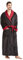 FashGudim Vestaglia uomo grande e alta in pile peluche lunga a tutta lunghezza per uomo, accappatoio con rever, caldo per l'inverno (nero e bordeaux, S/M)