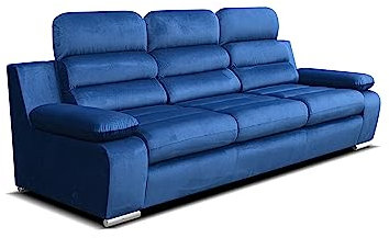 Robin Amber Sofa 3-Sitzer mit Schlaffunktion Schlafsofa Schlafcouch für Wohnzimmer Bettsofa für Schlafzimmer Couch Sofas & Couches mit Bettfunktion 238 x 96 x 95 cm Kronos Stoff Dunkelblau