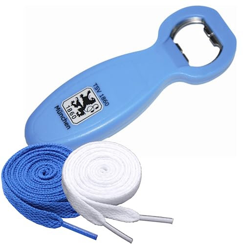 King of Trade TSV 1860 München Sound Flaschenöffner Öffner + 2 Paar Fan-Schnürsenkel