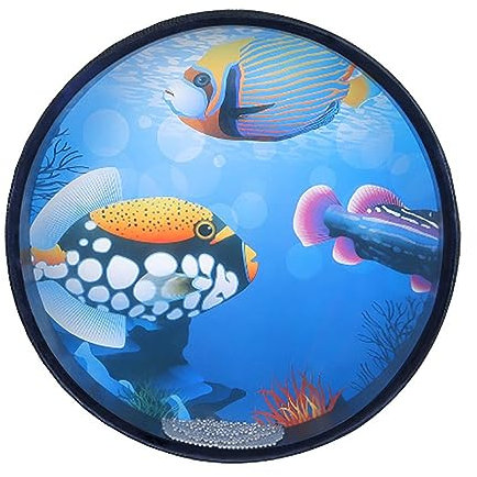 Sea Sound Drum Ocean Drum, 10 Zoll Sea Drum Wave Bead Drum - Fun Cartoon Ocean Drum with Underwater World Design -Hand Drum Percussion Instrument