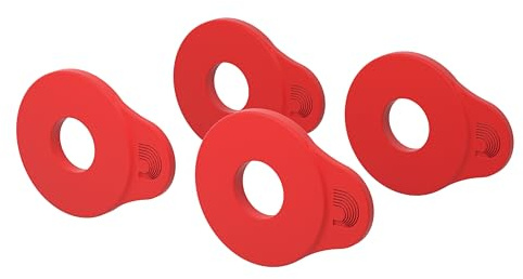 D'Addario Flex Lock Gurthalter - Verriegelt Gurte an Ort und Stelle - Schützt Ihr Instrument ohne Modifikationen oder Hardware - Einfach zu befestigen - Set mit 4 Blöcken - Rot