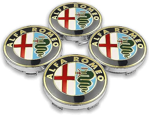 4 STÜCKE 60mm für Alfa Romeo Giulietta Spider GT Giulia Mito 147/156/159/166 Stelvio Car Rad Center Hub Cap Auto Styling Felgen Abdeckung Badge Emblem Aufkleber Radnabenkappen,D
