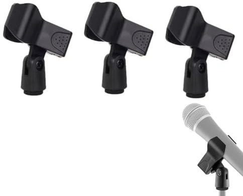 JiaoLinin 3PCS Universal Microphone Clip,Quality Spring Mic Clip niversal Adjustable Microphone Clip Clip Microphone Clip Clamp Holder Quick Release Microphone Clip Adapter Fix on Mic Stand,Black